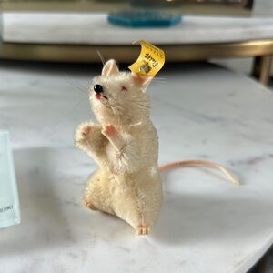 Steiff 4” Cream Mouse Plush Toy-70’s